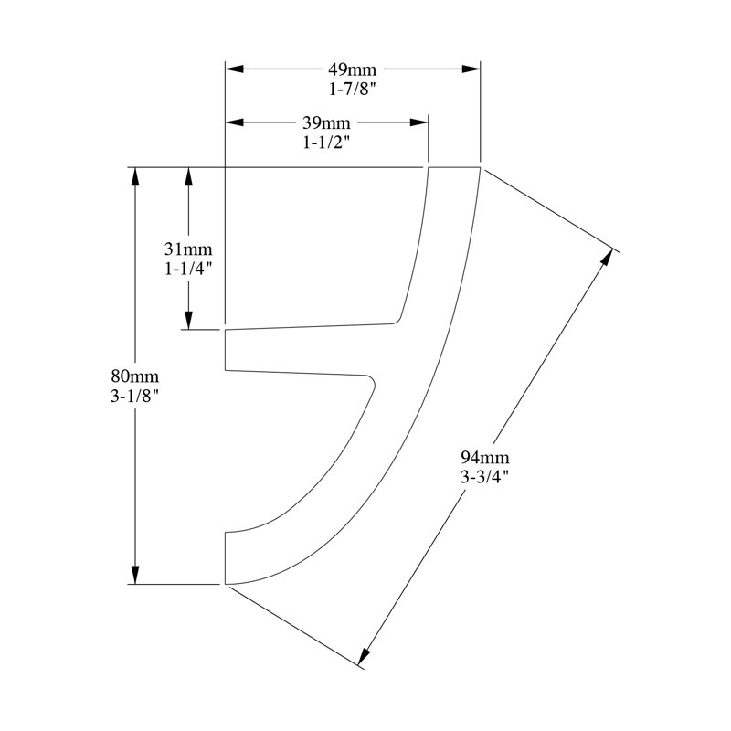 2 in x 3-1/8 in x 78-3/4 in Primed White Plain Polyurethane Crown Moulding