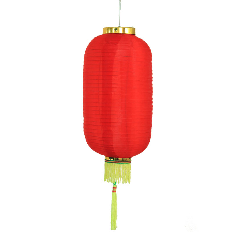 Lanterne chinoise longue en tissu rouge