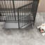 Grande cage pour animaux de compagnie avec support de rangement, tiroirs avec bac à nourriture et à eau en acier inoxydable, cadre en fer et panneau de fibres à densité moyenne, robuste, exquis et pratique-270100483