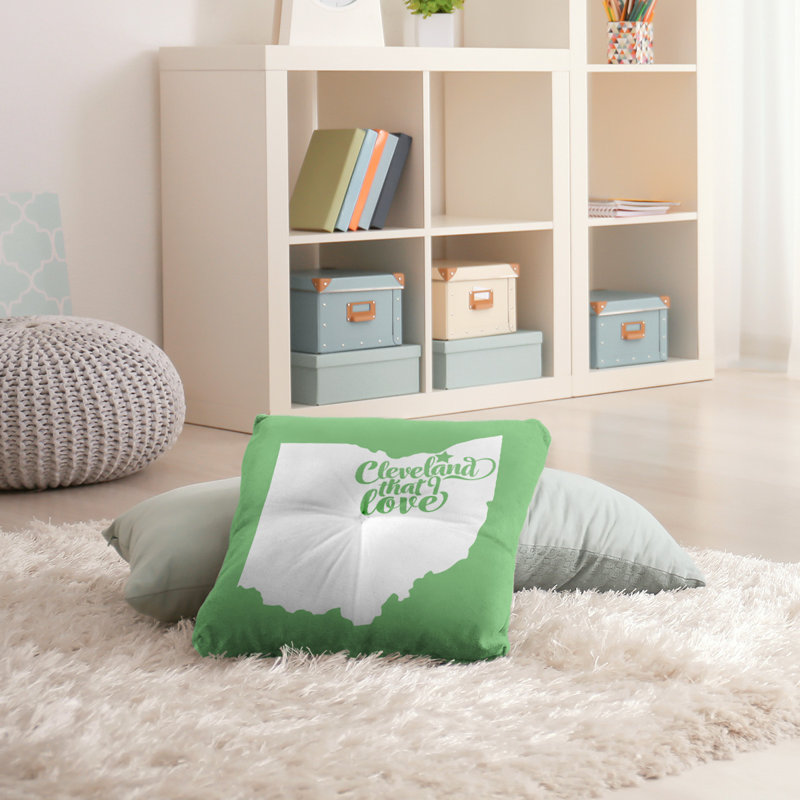 Coussin de plancher touffeté, 30 po x 30 po, Vert, Cleveland