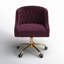 Chaise de travail en velours Doreen-1230664780