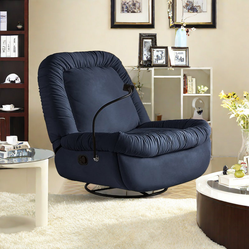 Fauteuil inclinable réglable avec support pour téléphone, Bleu marine