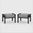Set Of 2 All-Weather 26” Width Metal Ottomans, Khaki Frame With Gray Cushions-1157180159