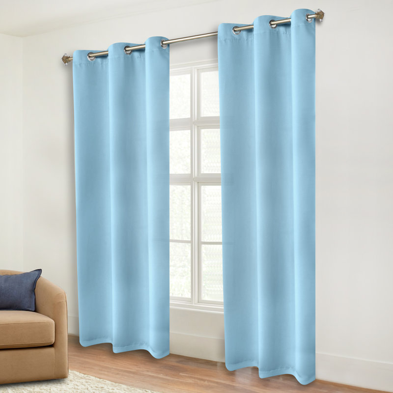 Paire de rideaux obscurcissant avec œillets Millendon, Bleu pâle, L 42 po x L 84 po