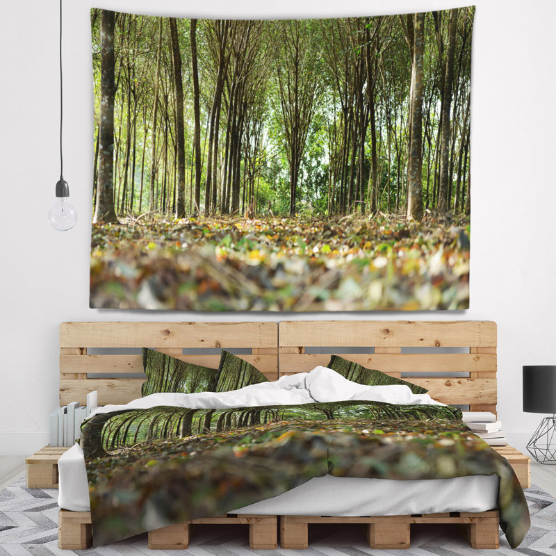 Tapisserie paysage d'hévéa dense, H 32 po x l 39 po