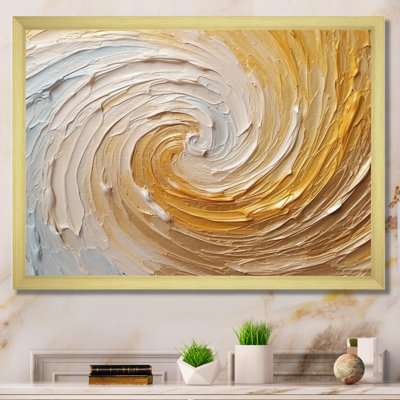 «Gold Cream Infinite Swirls I - Abstract Spirals», reproduction d'art