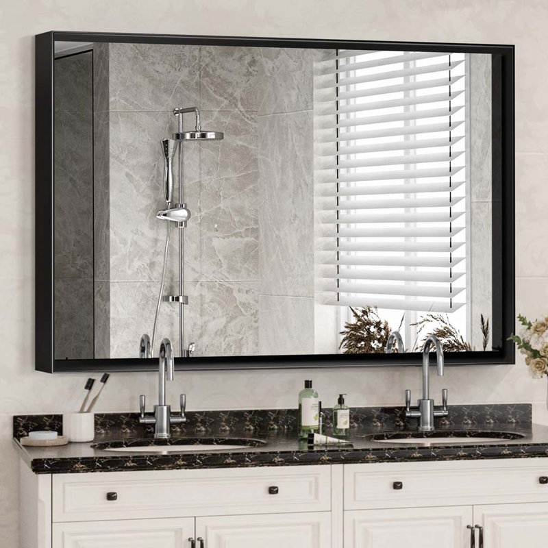 Miroirs de salle de bain 36 po x 30 po, Noir