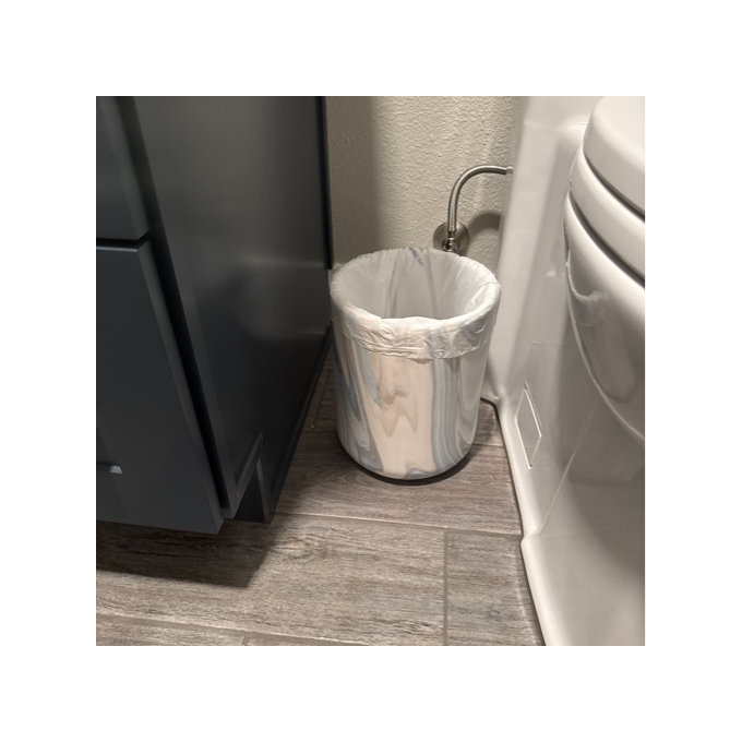 Waves Bath Blue Wastebasket