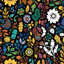 Couvertures noires à motif floral-123335500-135855427