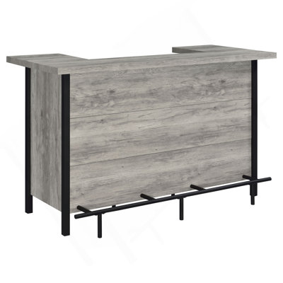 Menimen Grey Driftwood Freestanding Bar Unit