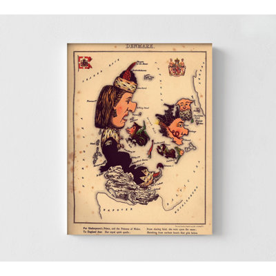 Caricature de carte du Danemark, carte de Danemark