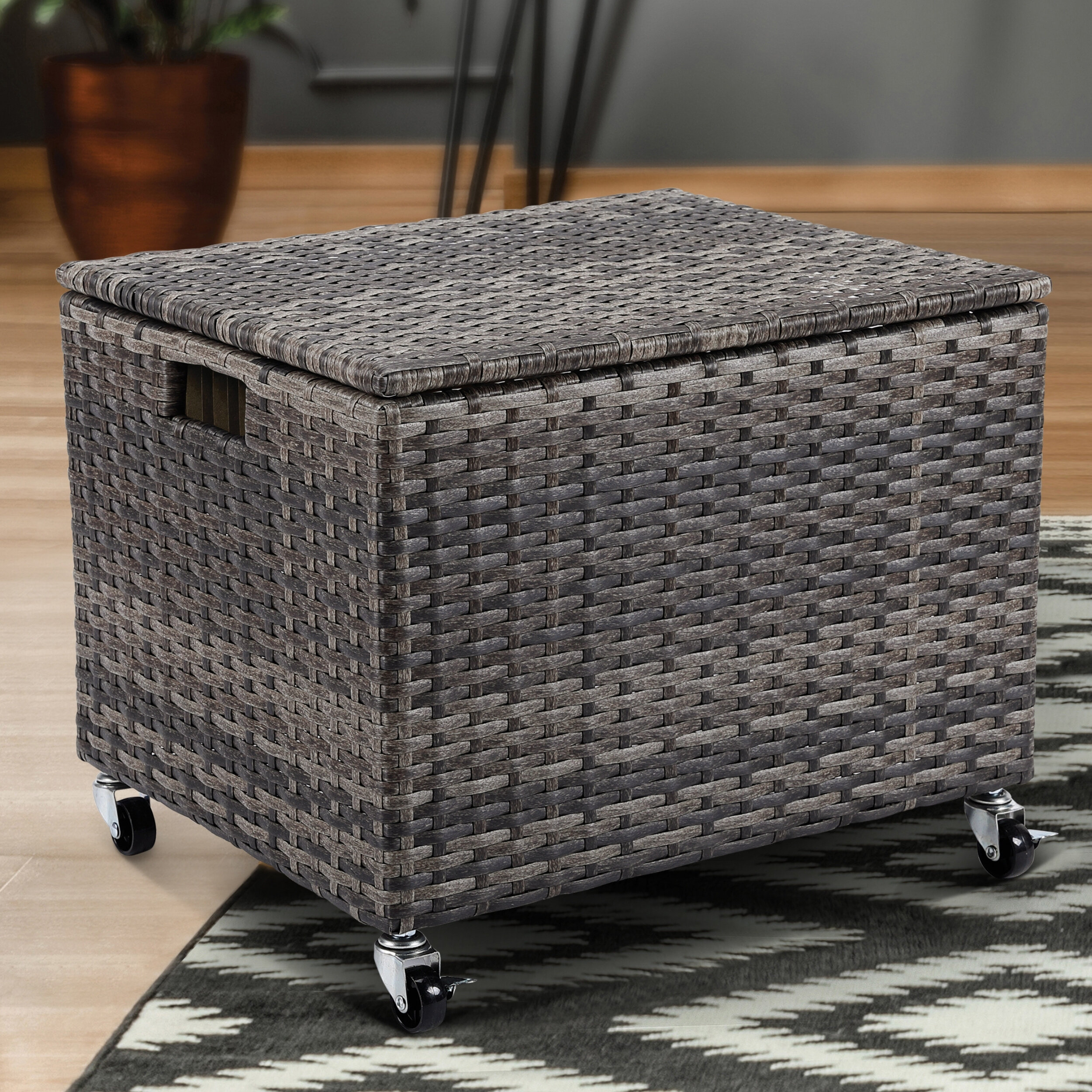 Latitude Run® Handmade Wicker Storage Baskets Set Shelf Baskets