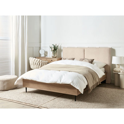 Bed Boucle IZERNORE 200 cm Beige