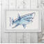«Shark Outline», reproduction encadrée-50107399
