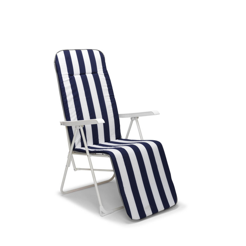 Chiemsee Relaxation Lounger, White, Blue/White
