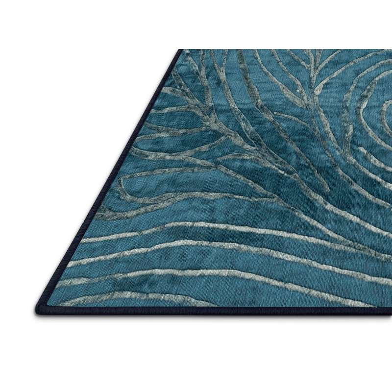 Machine Washable Gray Area Rug, Runner 2' x 4'