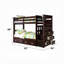 Lit superposé ACME Allentown (simple / simple) avec lit gigogne, espresso-1419407091