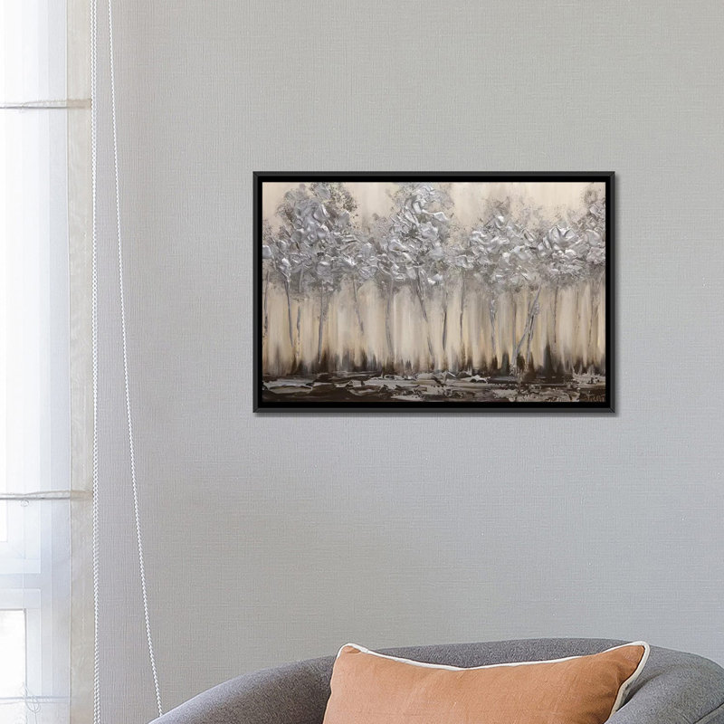 «Swiger Silver Forest», reproduction sur toile, H 18 po x l 26 po x P 1,5 po, Toile avec cadre noir