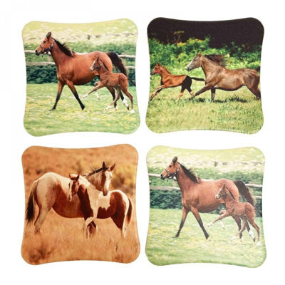 Ensemble de 4 sous-verres assortis pour juments et poulains