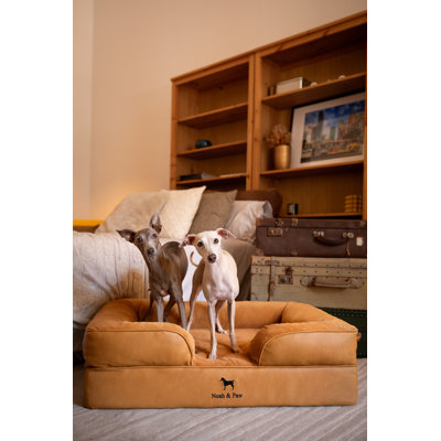 Noah & Paw Large Dog Bed, Orthopedic Dog Beds, Eggshell Memory Foam Infused with Cooling Gel, Inner Cover, Waterproof, Machine Washable (Faux Leather Sofa Collection)