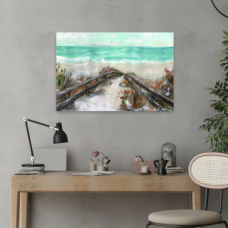 Sandy Shores, art côtier abstrait, H 16 po x l 24 po