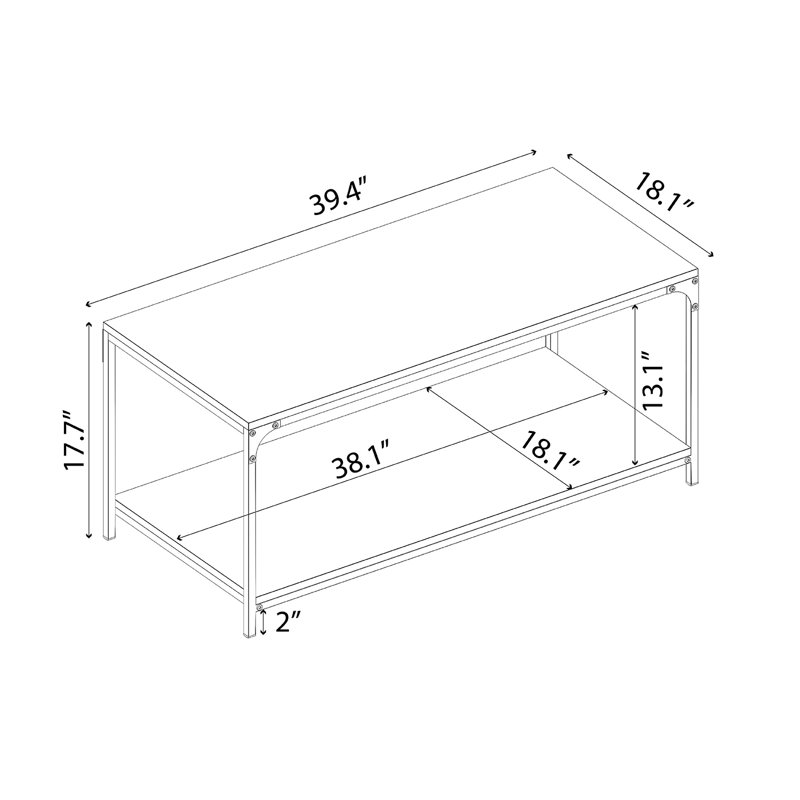Ayoub 4 Legs Coffee Table with Storage, Royal Walnut