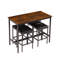 Ensemble de table de salle à manger 5 pièces de style pub, table de pub de style industriel, 4 chaises de bar en cuir PU, brun rustique, l 47,2 po x l 23,6 po x H 35,4 po
