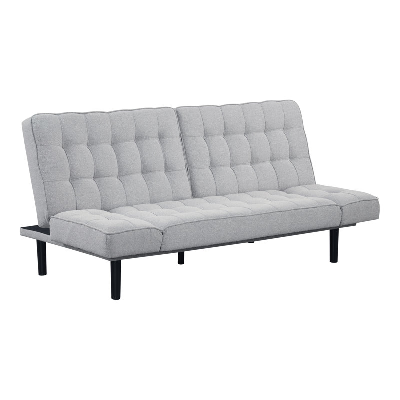 Badden Futon Sofa, Light Gray Fabric
