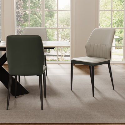  Modern Two-Tone Upholstered Dining Chair