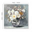 24 po x 24 po, art mural encadré de chrysanthème blanc, décor floral rétro maison de campagne