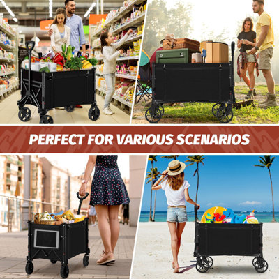 Chariot utilitaire pliable avec roulettes