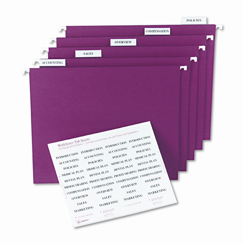 Avery® Laser/Ink Jet Inserts For Hanging File Fold Paper Hanging Files Cabinet