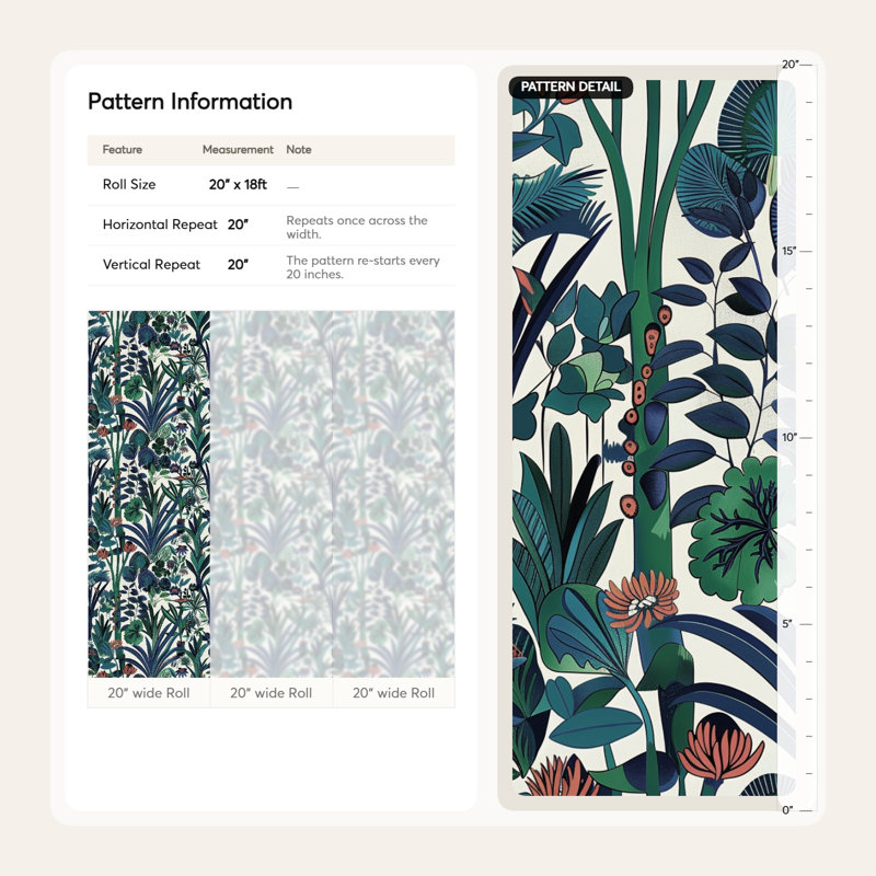 Rouleau de papier peint adhésif Tropical Jungle