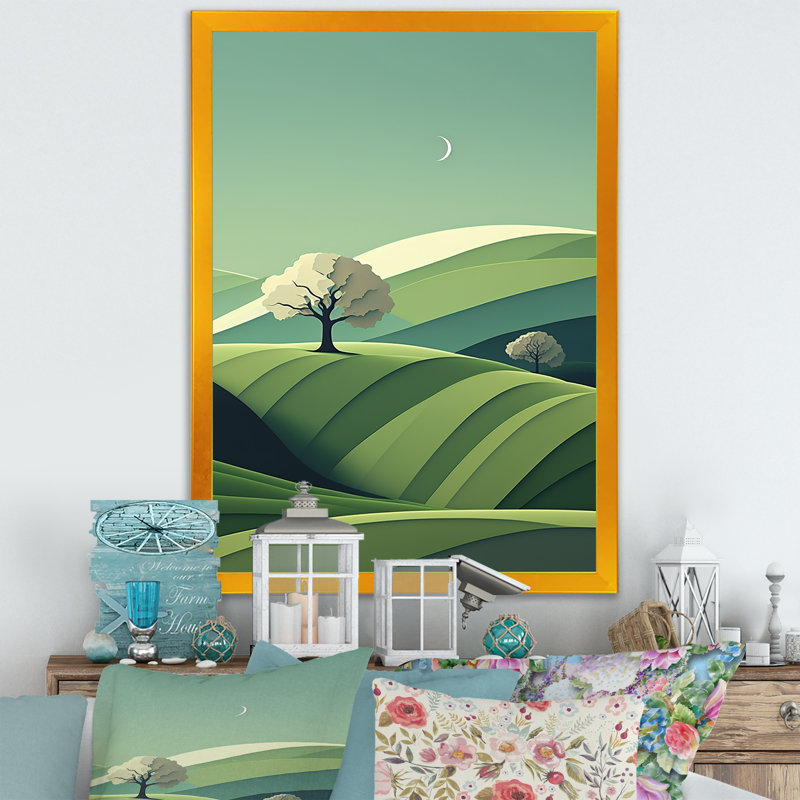 Printemps sur les montagnes I - reproduction sur toile, H 20 po x l 12 po x P 1 po, Impression dorée sur toile encadrée