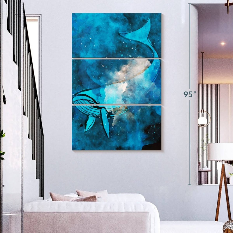 Ronce de baleine en bleu, H 38 po x l 24 po