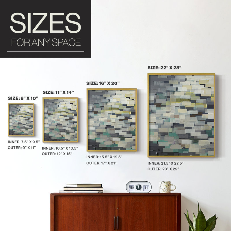 Reproduction encadrée de pièces de puzzle V1 - bois massif, H 21 po x l 17 po, Doré