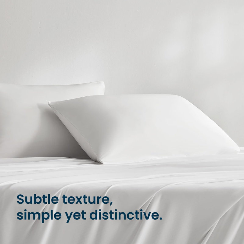 SLEEP ZONE Nanotex Cooling Pillowcases - 2 Pack, Silky Pillow Cases for Hair and Skin, Breathable Bedding for Summer and Hot Sleepers, Zippered Pillow Covers(White, Queen)