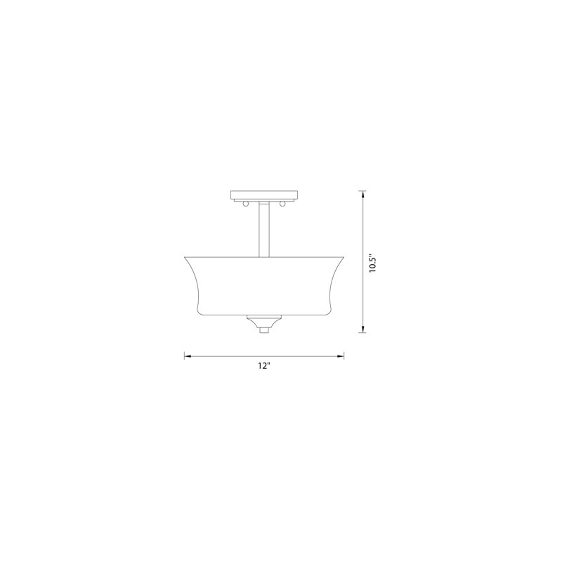 Glass Semi Flush Mount, Brushed Nickel