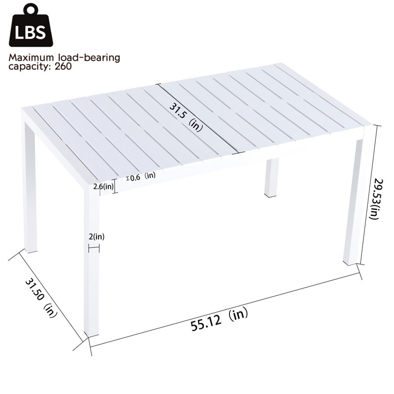 Table moderne blanche de 55 pouces avec 4 fauteuils empilables gris chaud - résistance aux intempéries, assemblage rapide, protection de forme 4, structure en métal, position assise confortable
