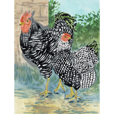 Rooster In The Yard I by Melissa Wang - Wrapped Canvas Print
