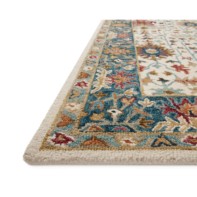Hand Hooked Wool Oriental Indoor Rug, Rectangle 7'9" x 9'9"
