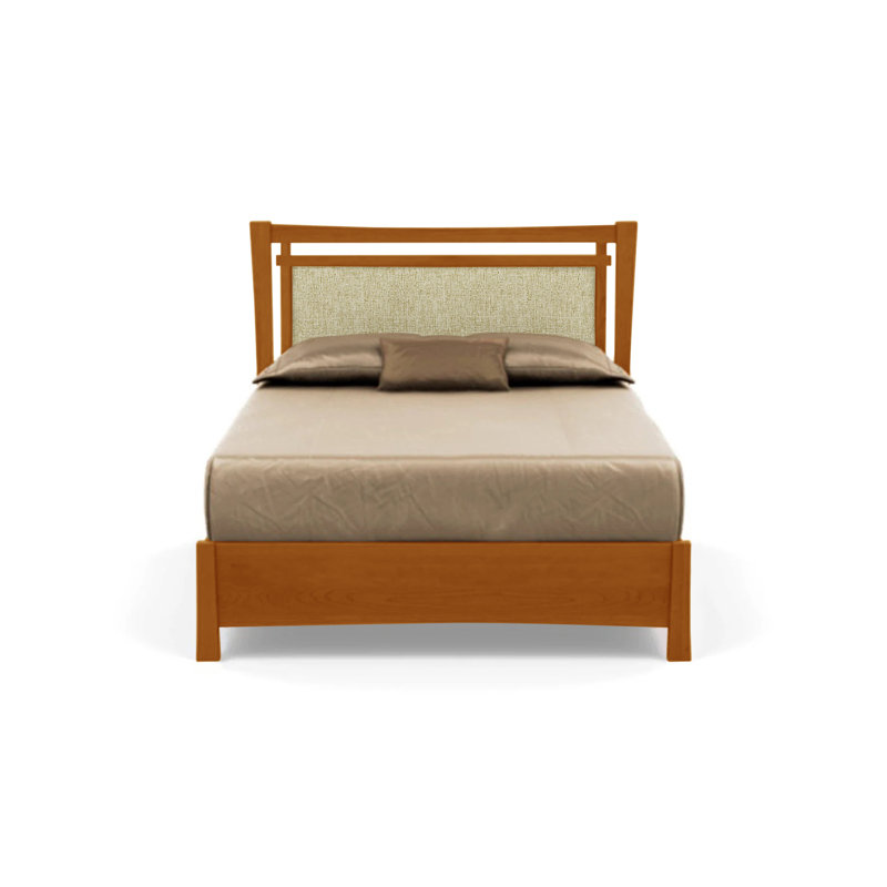 Monterey Upholstered Bed, California King, Ebony Leather, Autumn Cherry
