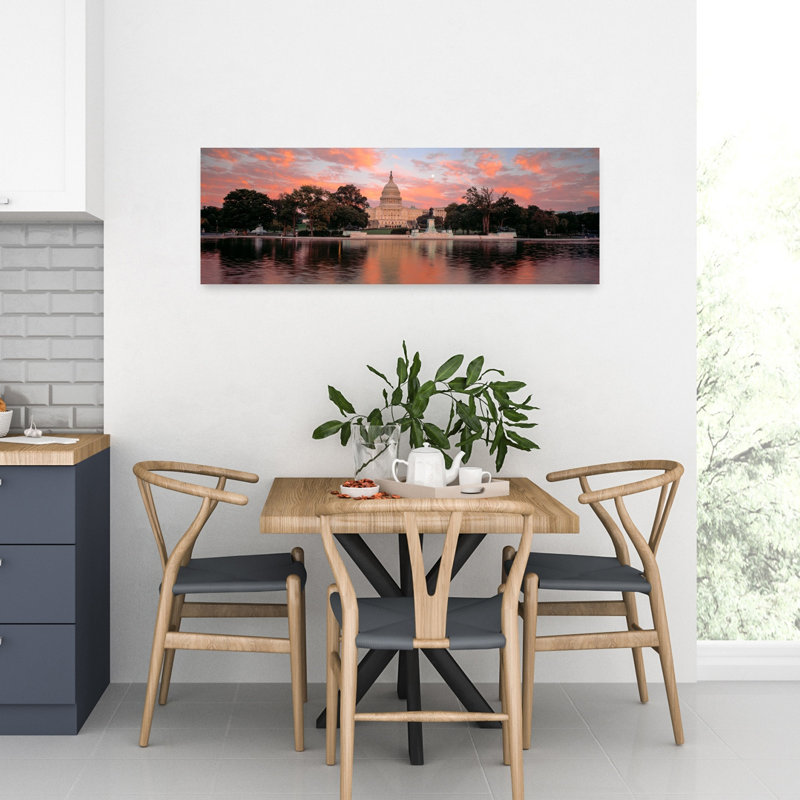 «Us Capitol Washington Dc Peaceful Abstract Contemporary Architecture Sunset», art mural, H 12 po x l 36 po