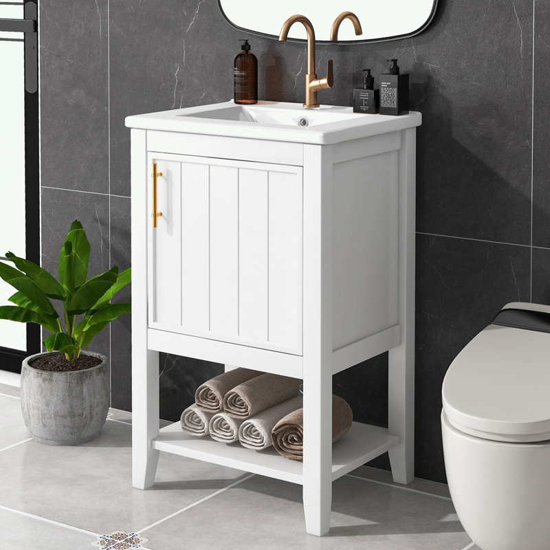 Rangement pour salle de bain Stauton, Blanc