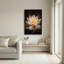 «Glowing White Lotus Flower Floating on Dark Water», art mural sur toile-281858456