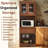 Kitchen Cabinet 22.7 inch Wide Freestanding China Display Hutch with Storage, Microwave Shelf and Utensil Drawer,-116087305