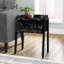 Table d'appoint, côté, bout, table de chevet, lampe, salon, chambre à coucher, stratifié aspect marbre noir, métal noir, contemporain, moderne