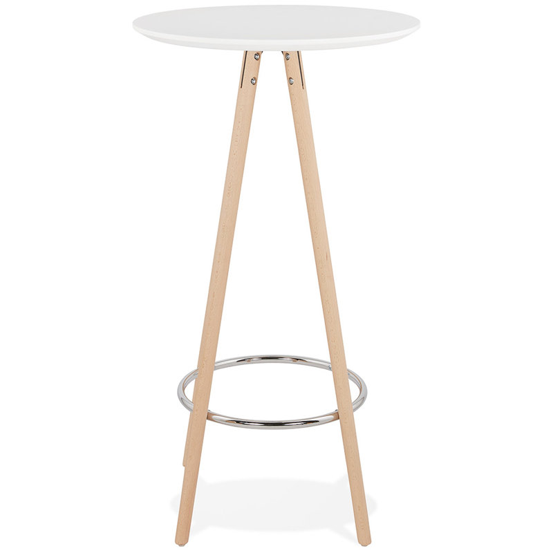 Plattsmouth Round Solid Wood Base Dining Table, White, Natural