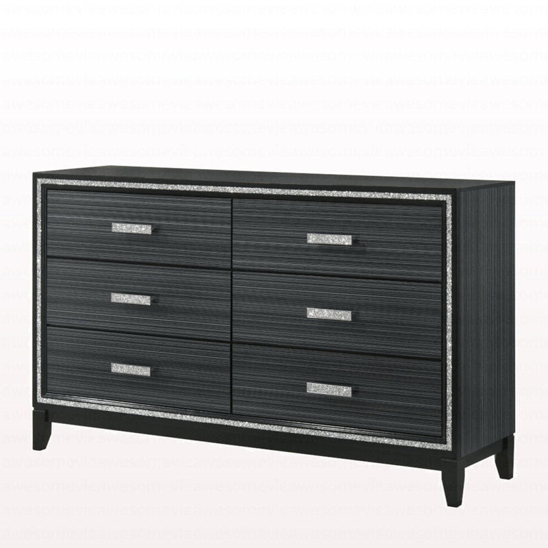 Commode de style moderne avec finition noire, Noir