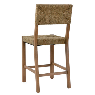 Tabouret de comptoir en bois massif de 21 po de style ferme rustique Cledia